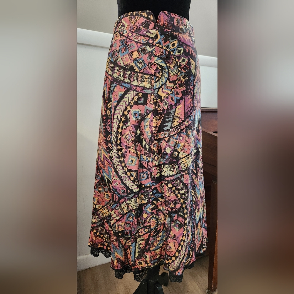 Peruvian Connection Multicolor A-Line Skirt